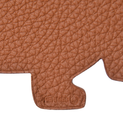 Hermes Epsom Togo Petit H Turtle Bag Charm Bamboo Gold 3 of 7