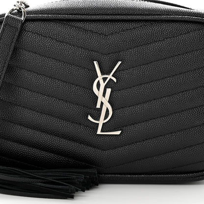 Saint Laurent Grain De Poudre Matelasse Monogram Mini Lou Camera Bag Black 8 of 13