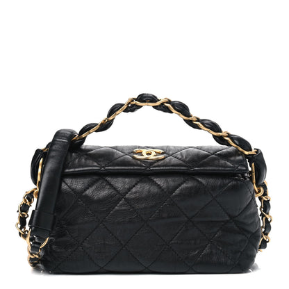 Chanel Crumpled Lambskin Quilted Small CC Links Shoulder Bag Black 1 of 5