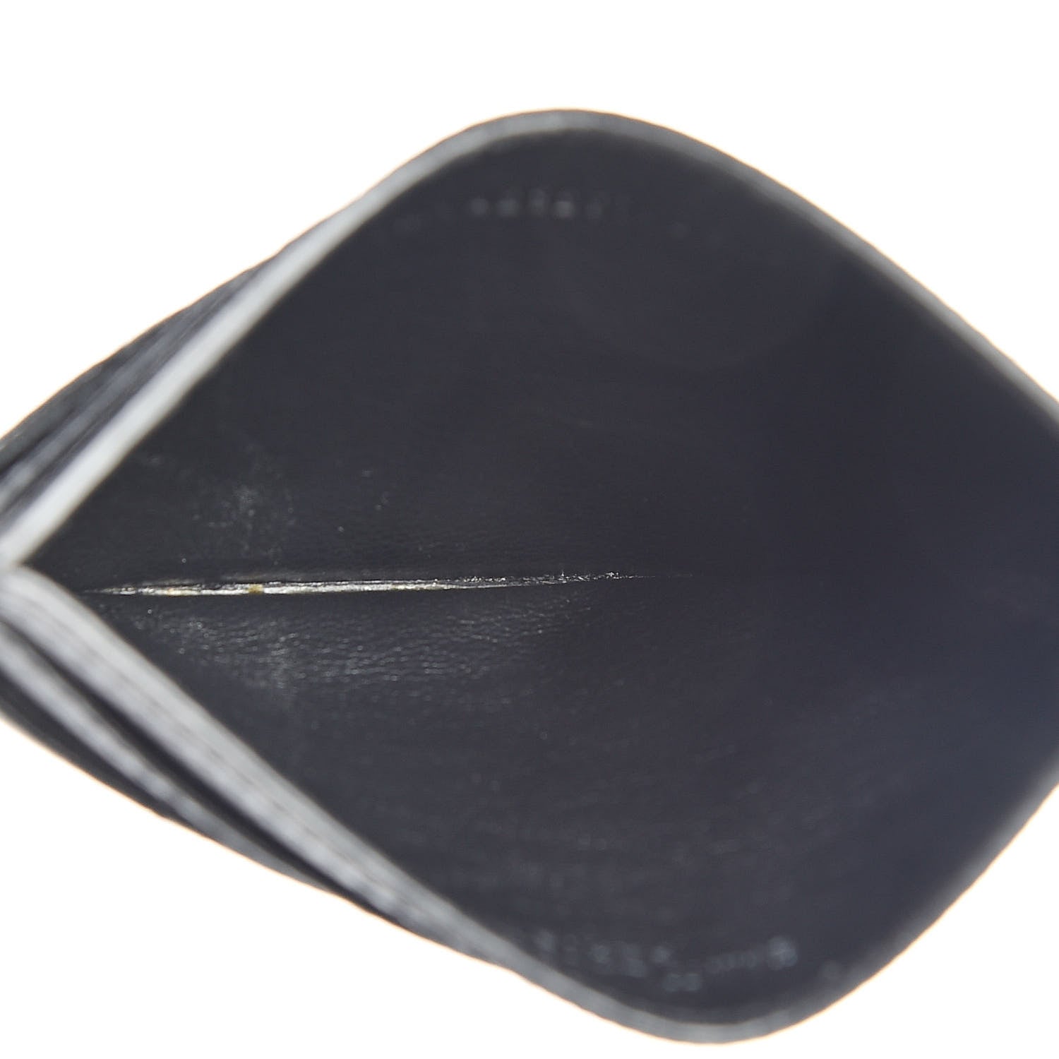 Saint Laurent Grain De Poudre Matelasse Chevron Monogram Credit Card Case Black 5 of 8