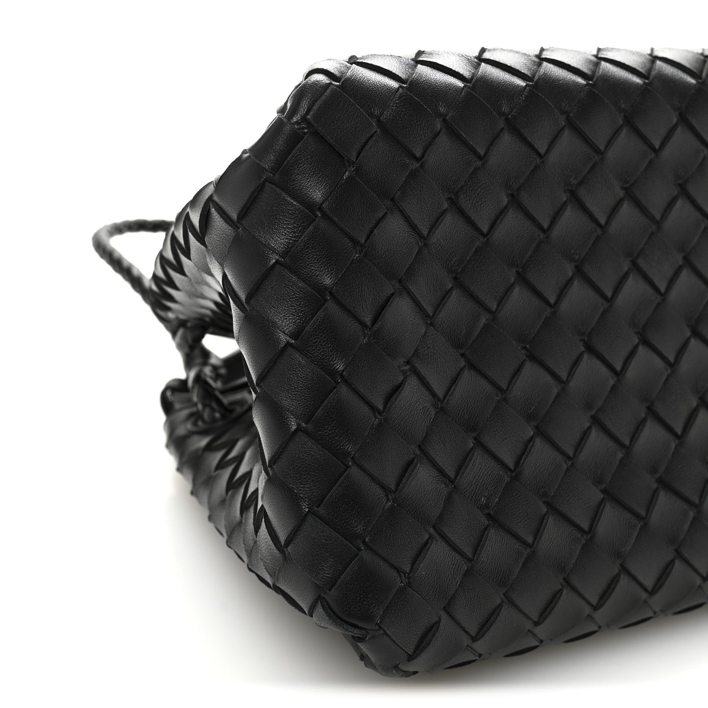 Nappa Intrecciato Medium Parachute Shoulder Bag Black