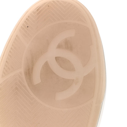Chanel Grained Calfskin Fabric Womens Logo Sneakers 40 White Light Pink 7 of 10