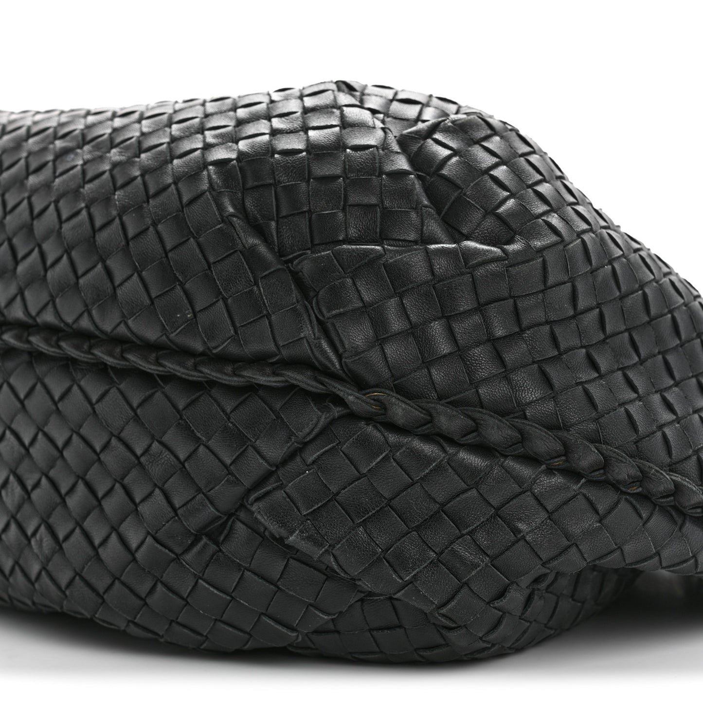 Nappa Intrecciato Large Belly Veneta Hobo Black