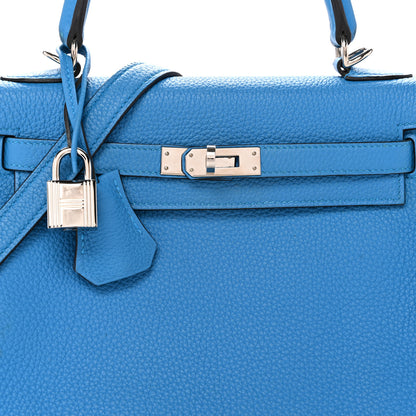 Hermes Togo Kelly Retourne 25 Bleu Frida 8 of 14
