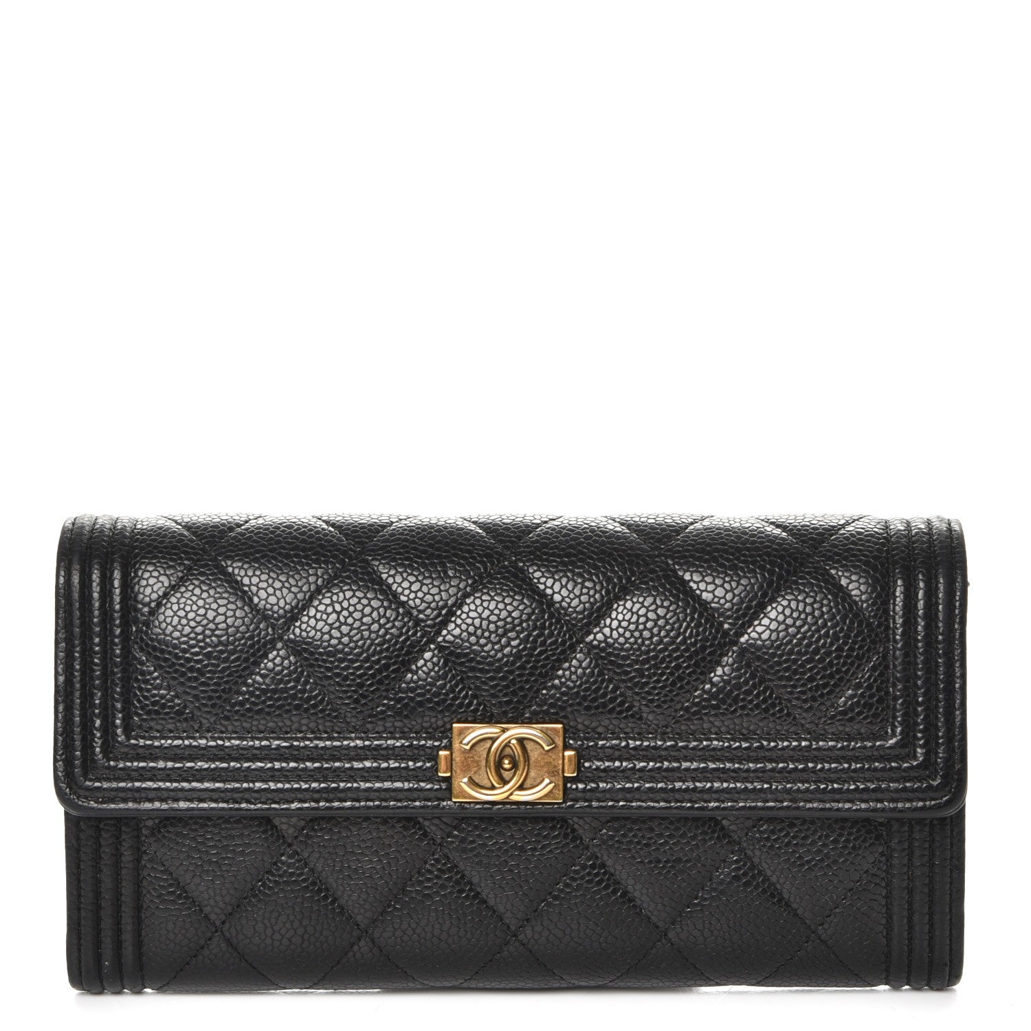 Chanel Caviar Quilted Boy Flap Wallet Black 1 of 12