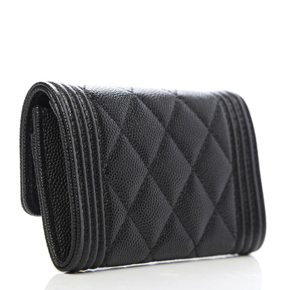 Chanel Caviar Quilted Boy Flap Card Holder Black 3 of 9
