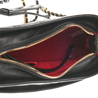 Chanel Aged Calfskin Quilted Small Gabrielle Logo Hobo Black 5 of 10