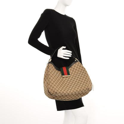 Gucci Monogram Large New Ladies Web Hobo Dark Brown 2 of 8