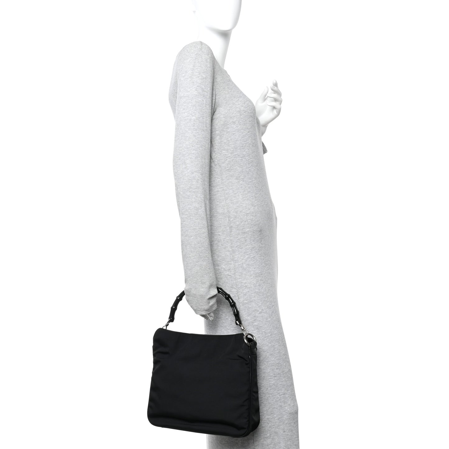 Nylon Bamboo Hobo Black