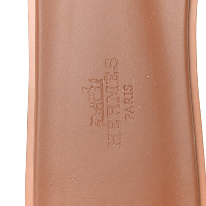 Hermes Box Calfskin Oran Sandals 37.5 Gold 8 of 10