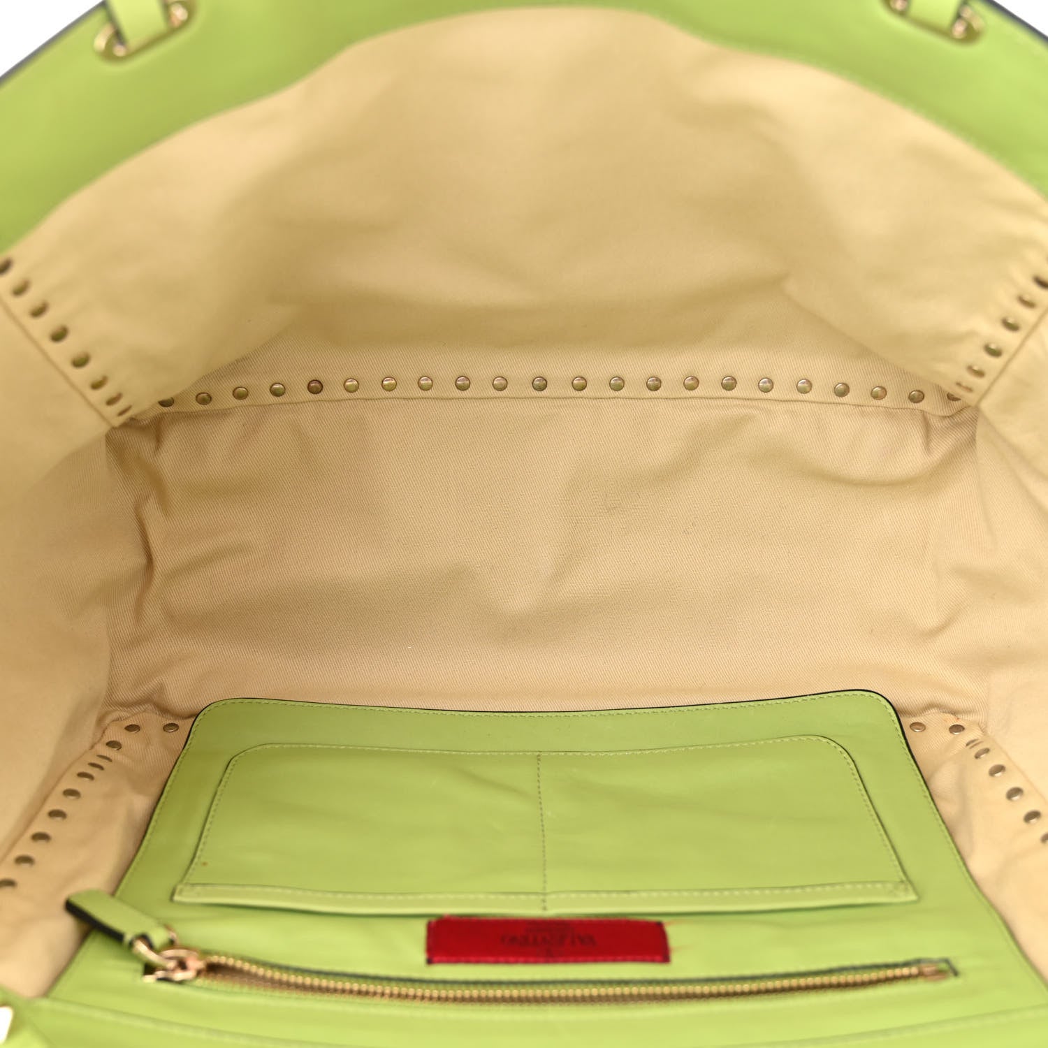 Valentino Garavani VALENTINO GARAVANI Vitello Medium Rockstud Tote Apple 5 of 16