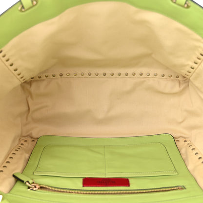 Valentino Garavani VALENTINO GARAVANI Vitello Medium Rockstud Tote Apple 5 of 16