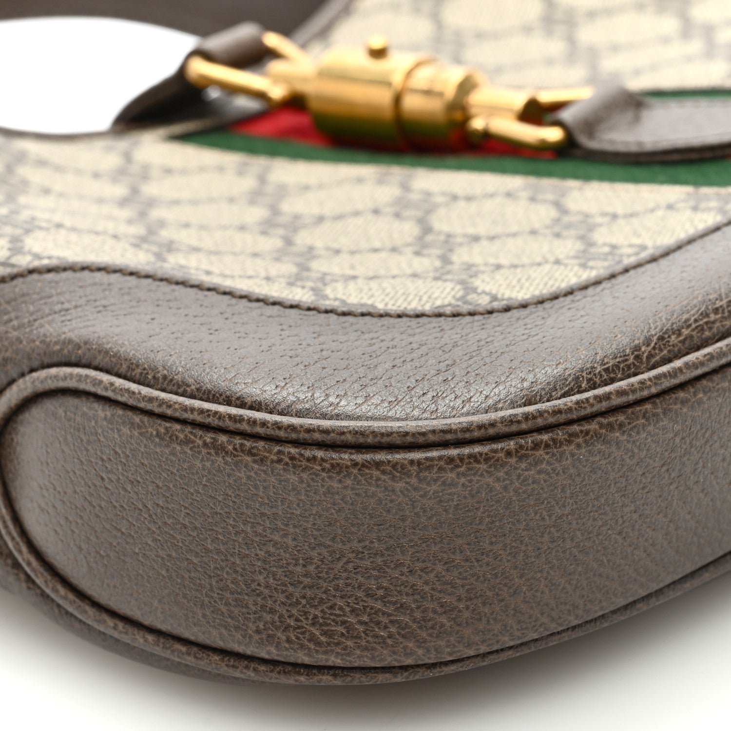 Gucci X BALENCIAGA BB Supreme Monogram Calfskin Web Small Jackie 1961 Hobo Beige Ebony 8 of 9