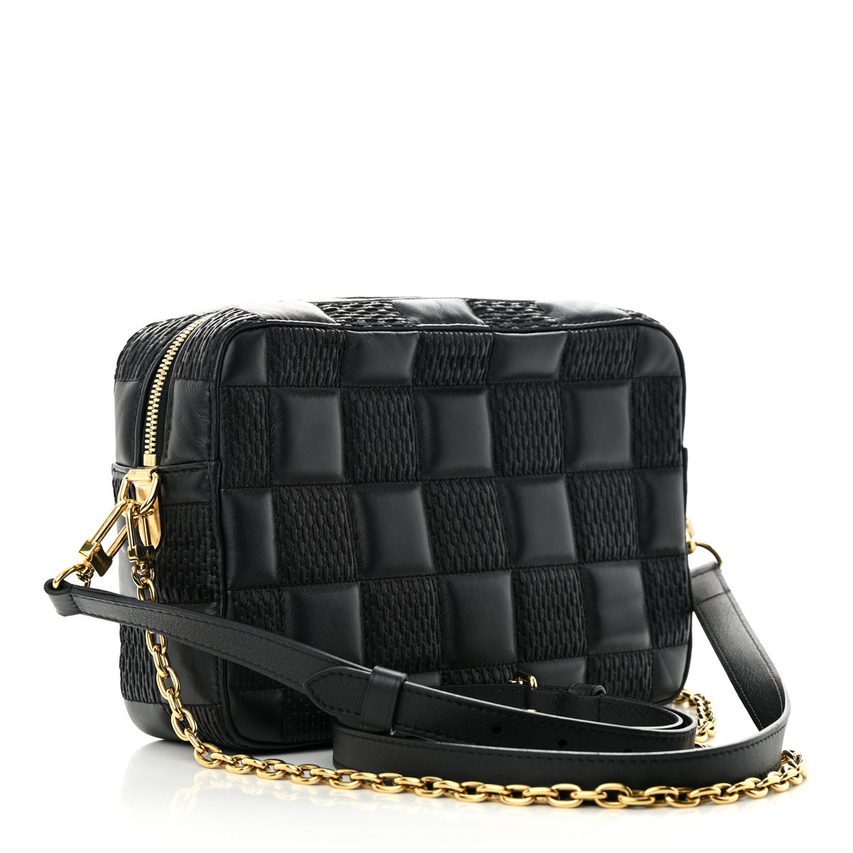 Louis Vuitton Lambskin Damier Quilt Troca MM Black 3 of 13