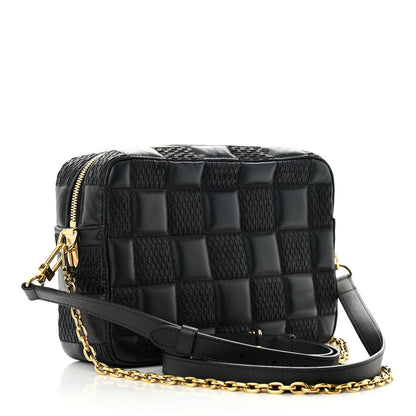 Louis Vuitton Lambskin Damier Quilt Troca MM Black 3 of 13