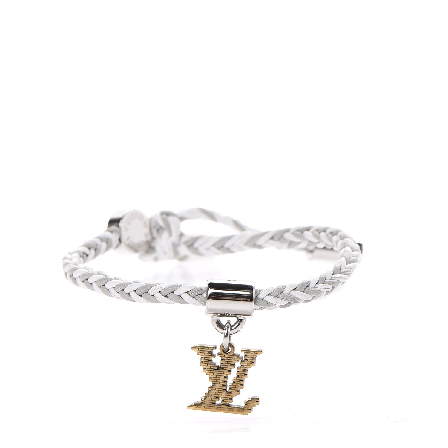 Louis Vuitton Calfskin Mens Charm Friendship Bracelet White 3 of 6