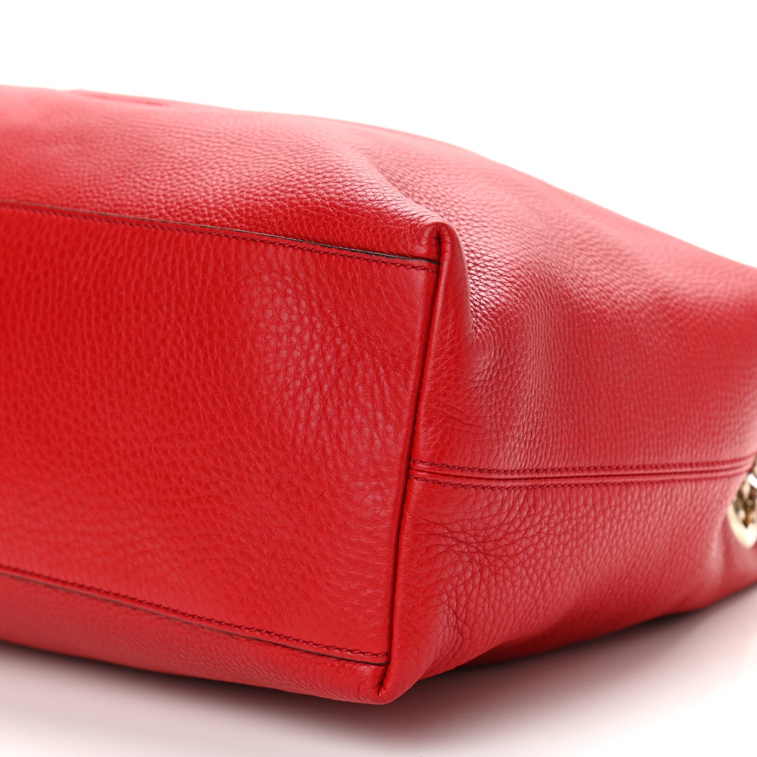 Gucci Pebbled Calfskin Medium Soho Chain Shoulder Bag Red 9 of 12