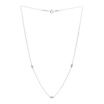 Tiffany Sterling Silver Diamond .09ctw Elsa Peretti Diamonds by the Yard Three Station Necklace 3 of 6