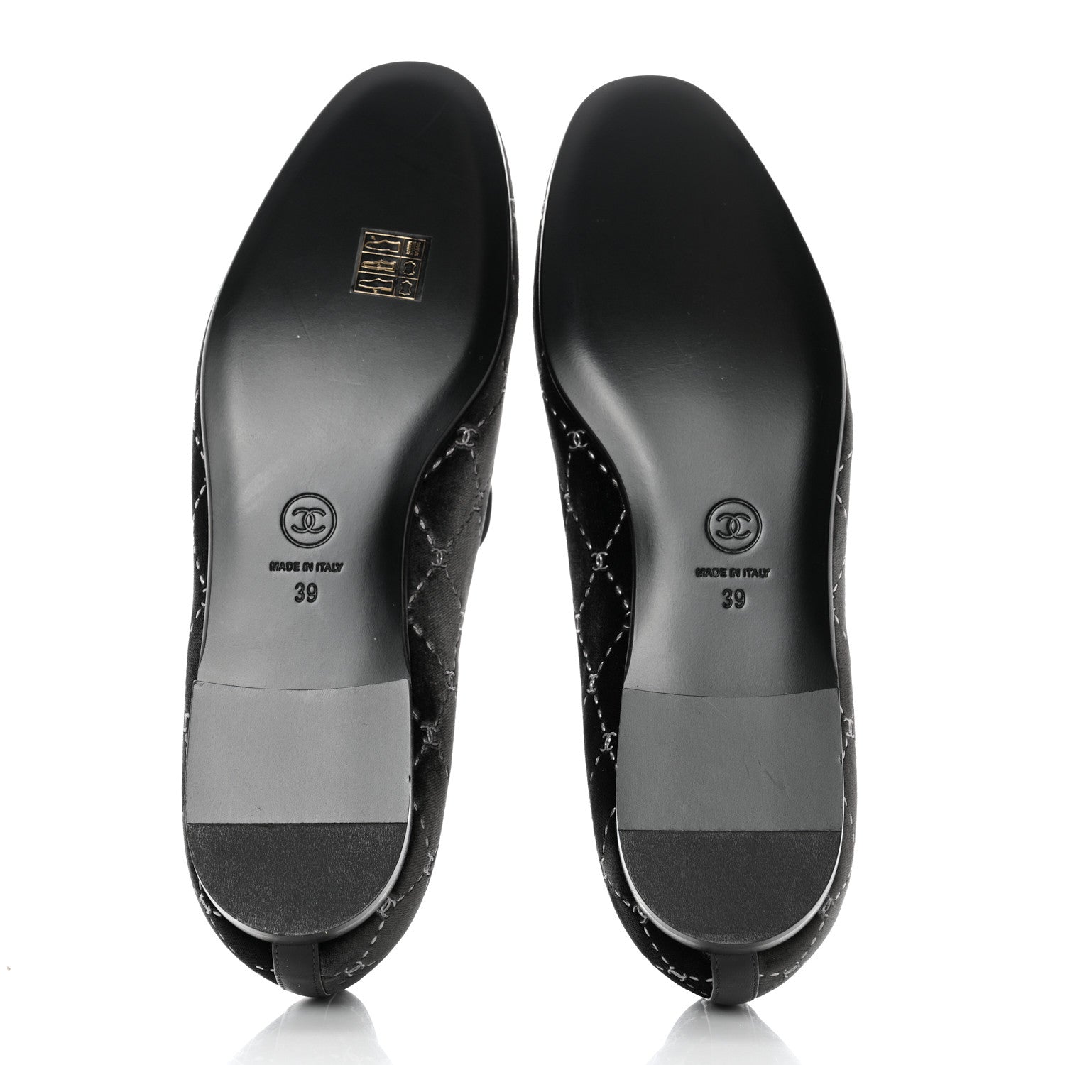 Chanel Velvet Moccasin Loafers 39 Black 5 of 8