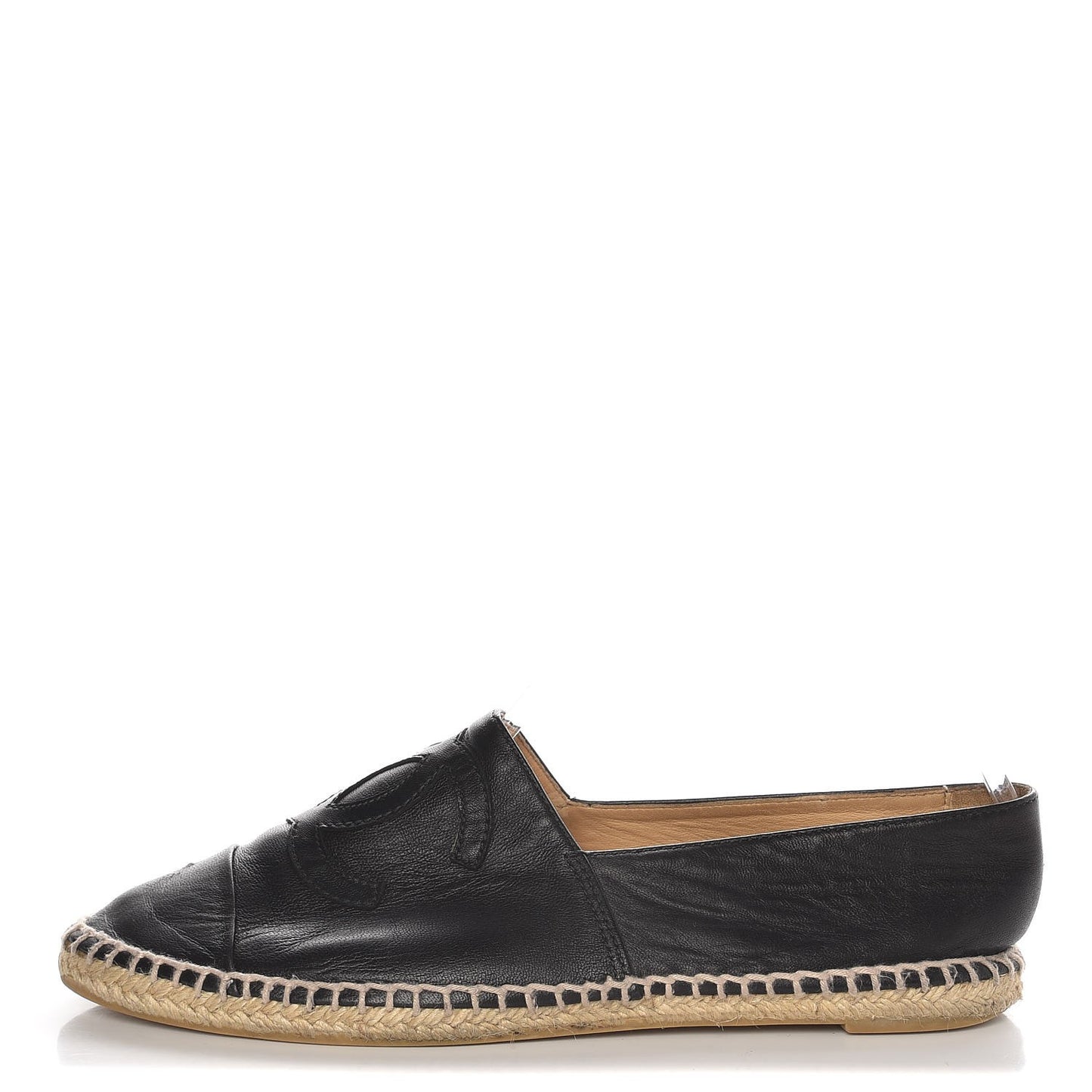 Lambskin CC Cap Toe Espadrilles 39 Black