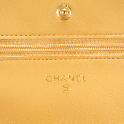 Chanel Metallic Patent Quilted Wallet On Chain WOC Gold 5 of 8