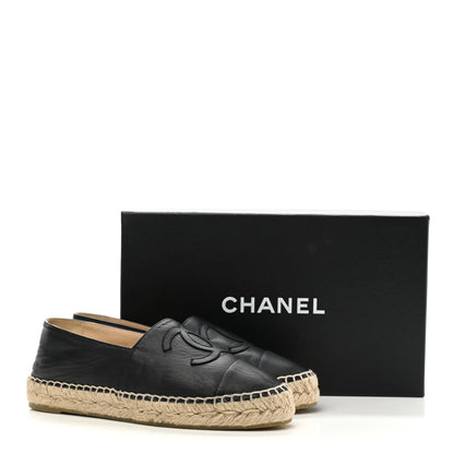 Chanel Lambskin CC Espadrilles 36 Black 9 of 9