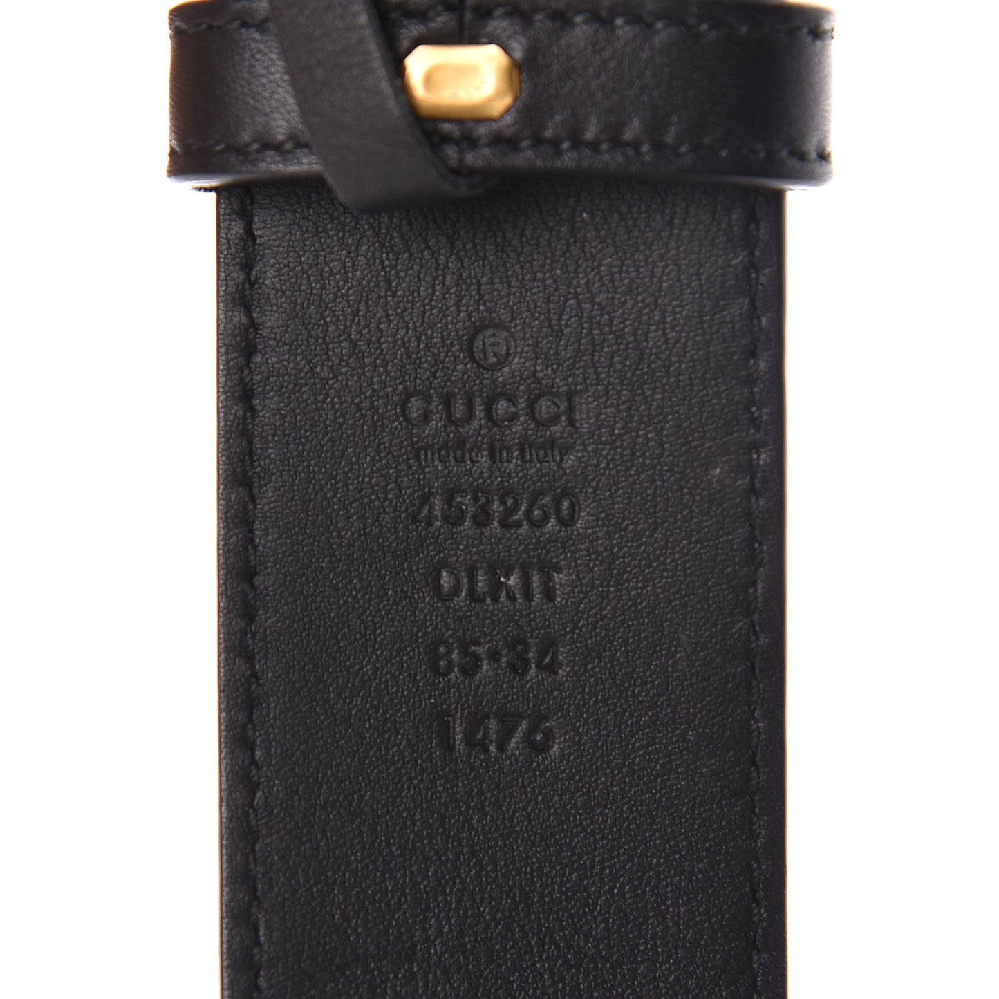 Moon Calfskin Pearl Double G 40mm Belt 85 34 Black Cream