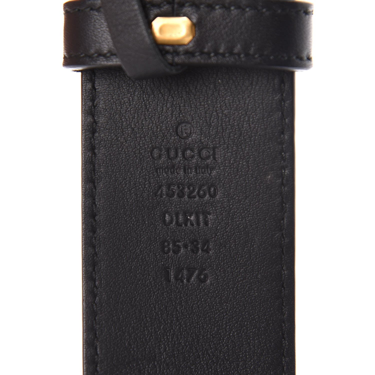 Gucci Moon Calfskin Pearl Double G 40mm Belt 85 34 Black Cream 5 of 8
