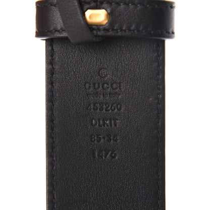 Gucci Moon Calfskin Pearl Double G 40mm Belt 85 34 Black Cream 5 of 8