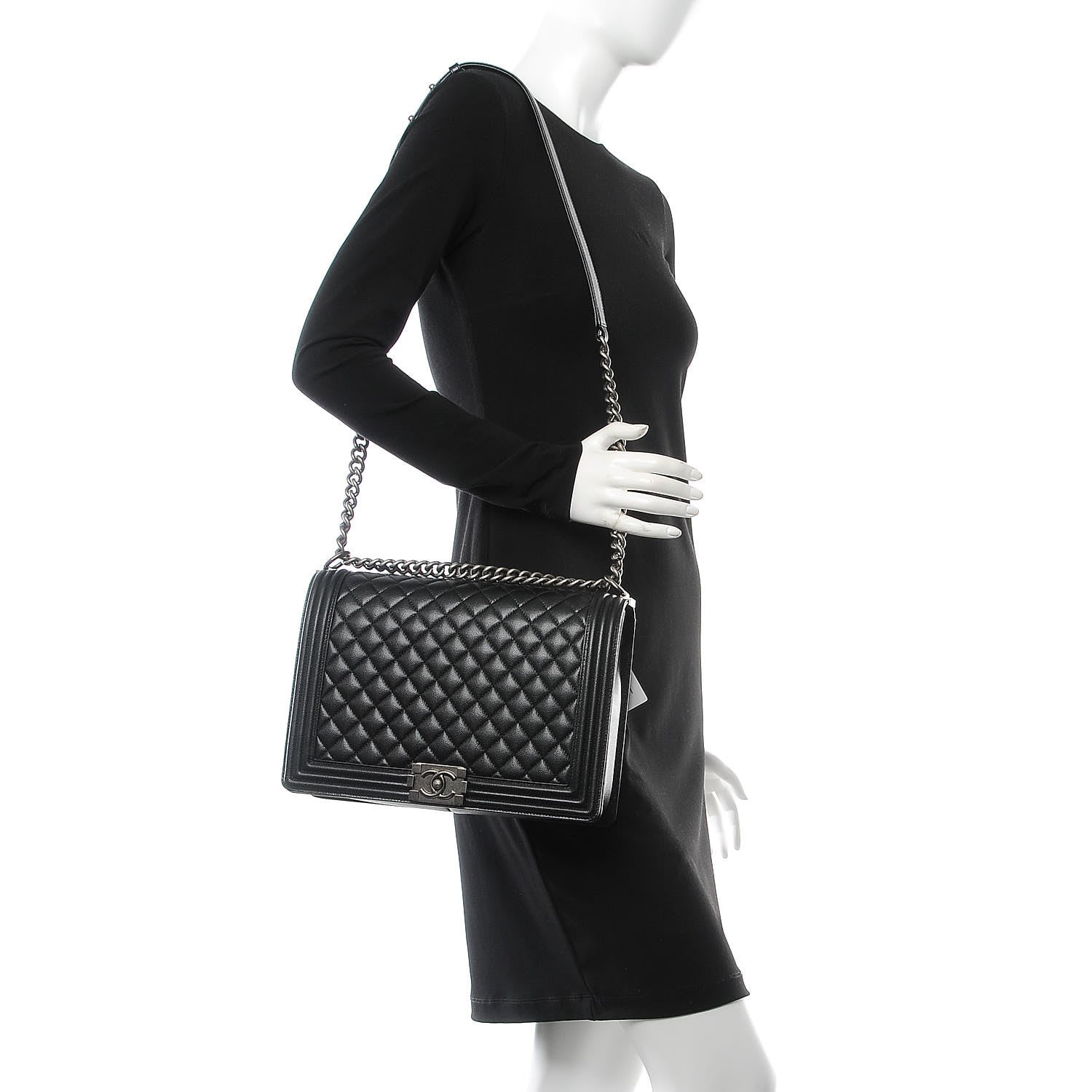 Chanel Caviar Quilted Large Boy Flap Black 2 of 8