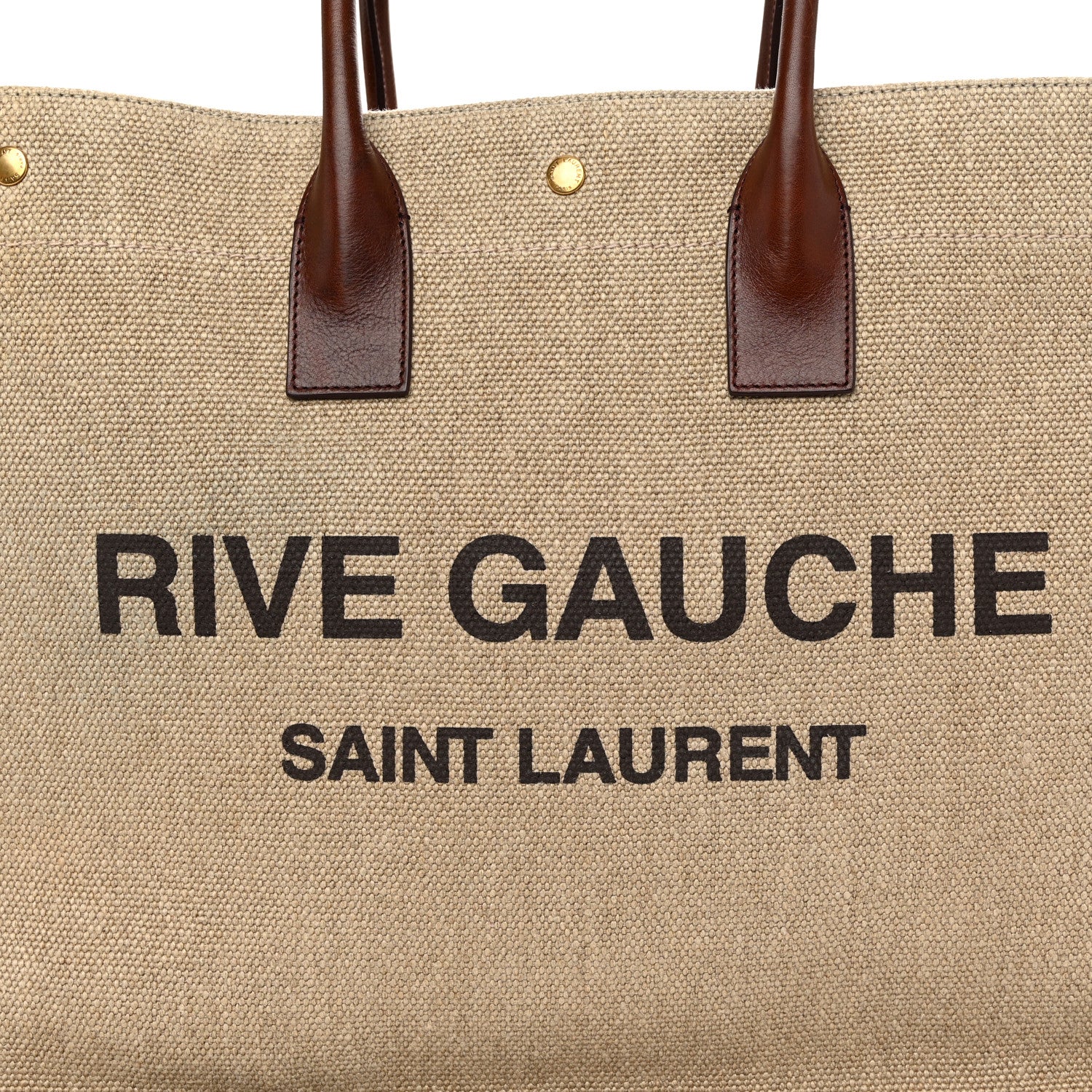 Saint Laurent Linen Calfskin Rive Gauche Tote Natural 8 of 11