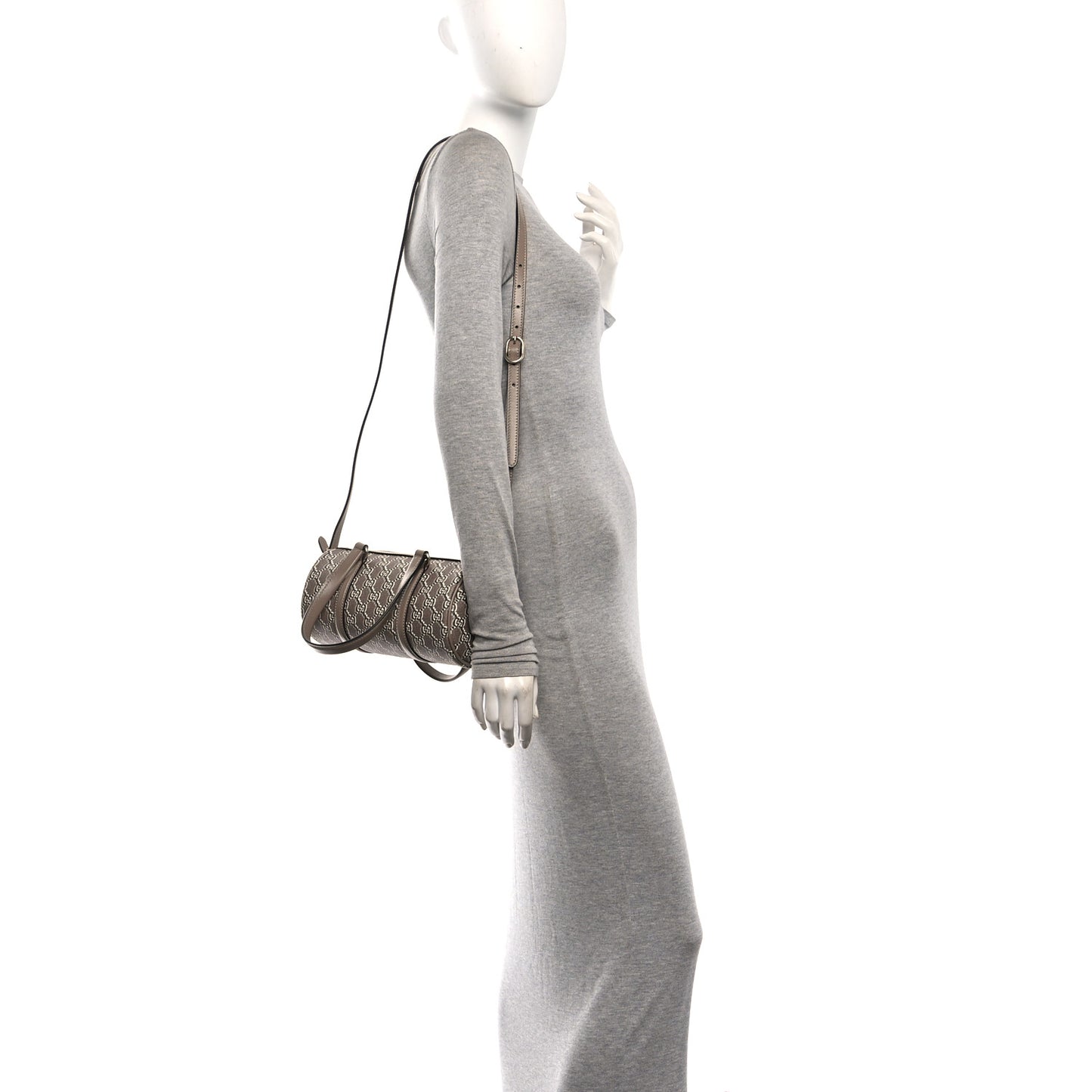 GG Shadow Monogram Ophidia Top Handle Bowler Bag Taupe