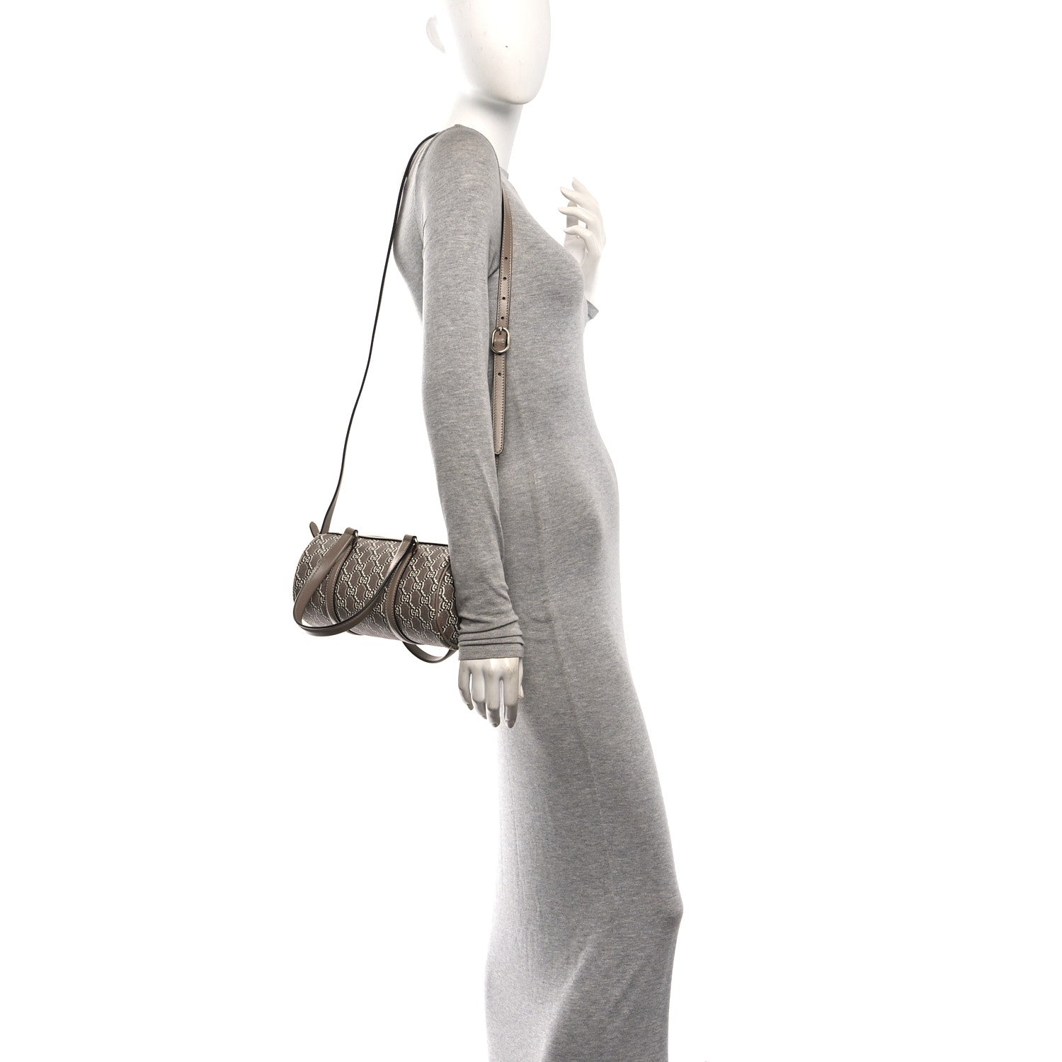 Gucci GG Shadow Monogram Ophidia Top Handle Bowler Bag Taupe 2 of 10