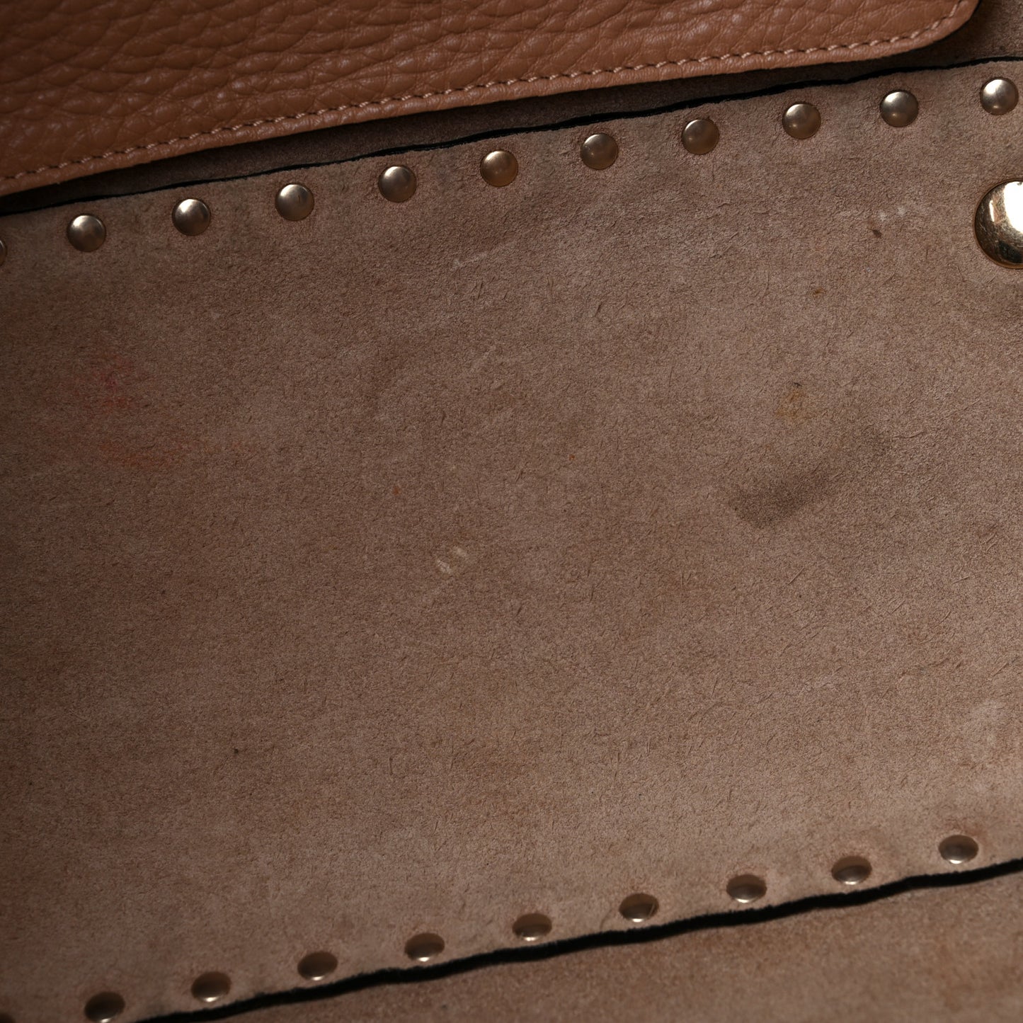 Grained Calfskin Small Rockstud Tote Skin Sorbet