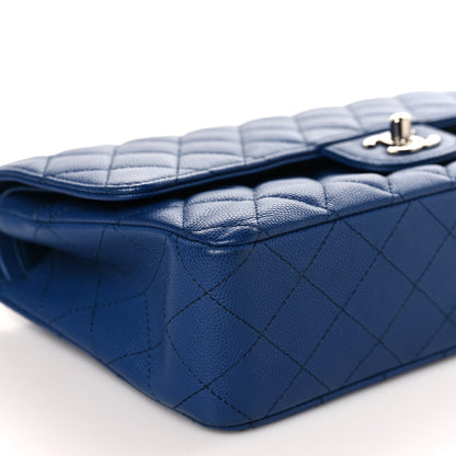 Chanel Caviar Quilted Medium Double Flap Dark Blue 8 of 9