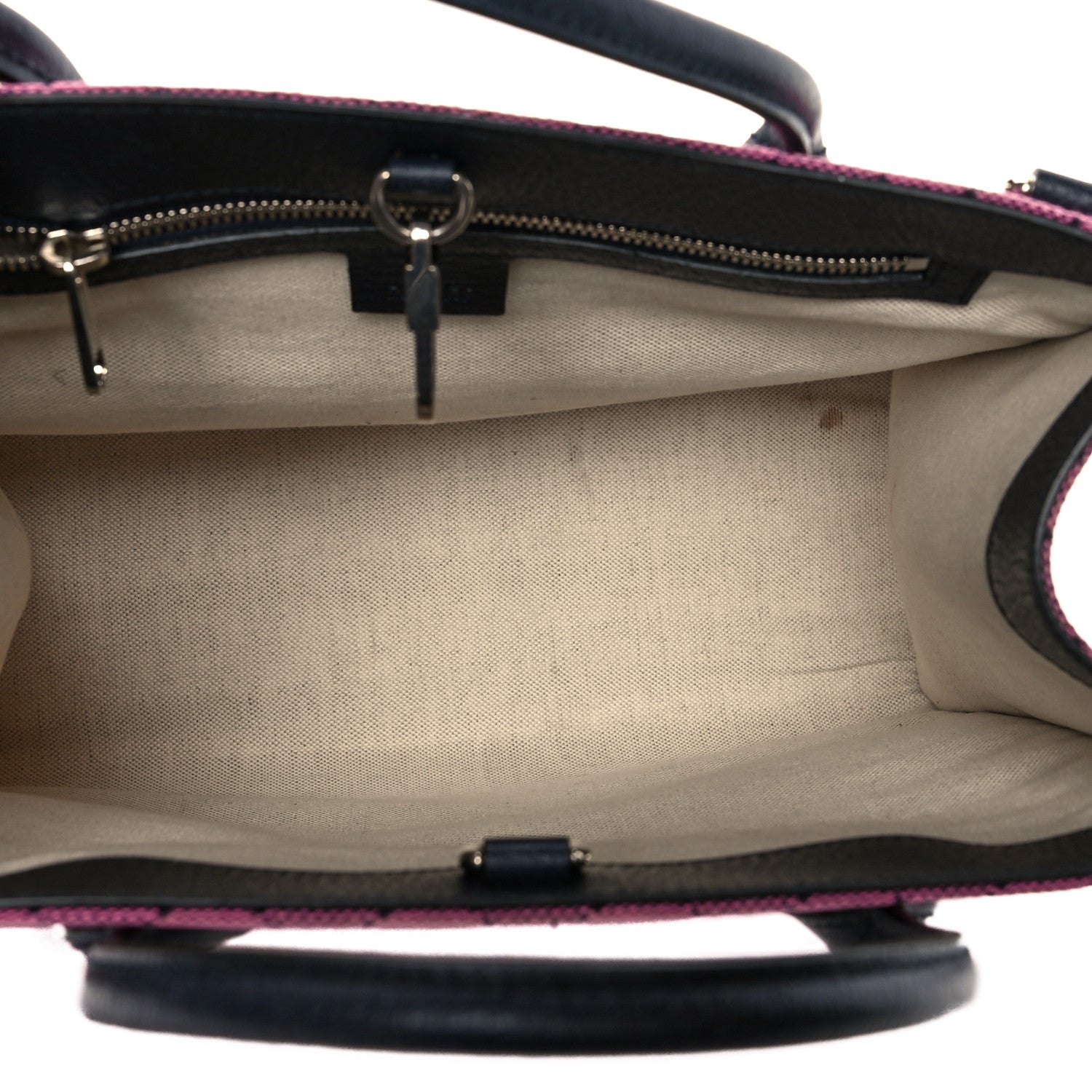Gucci Monogram Multicolor Textured Dollar Calfskin Small Retro Interlocking G Tote Bag Pink Blue 4 of 13