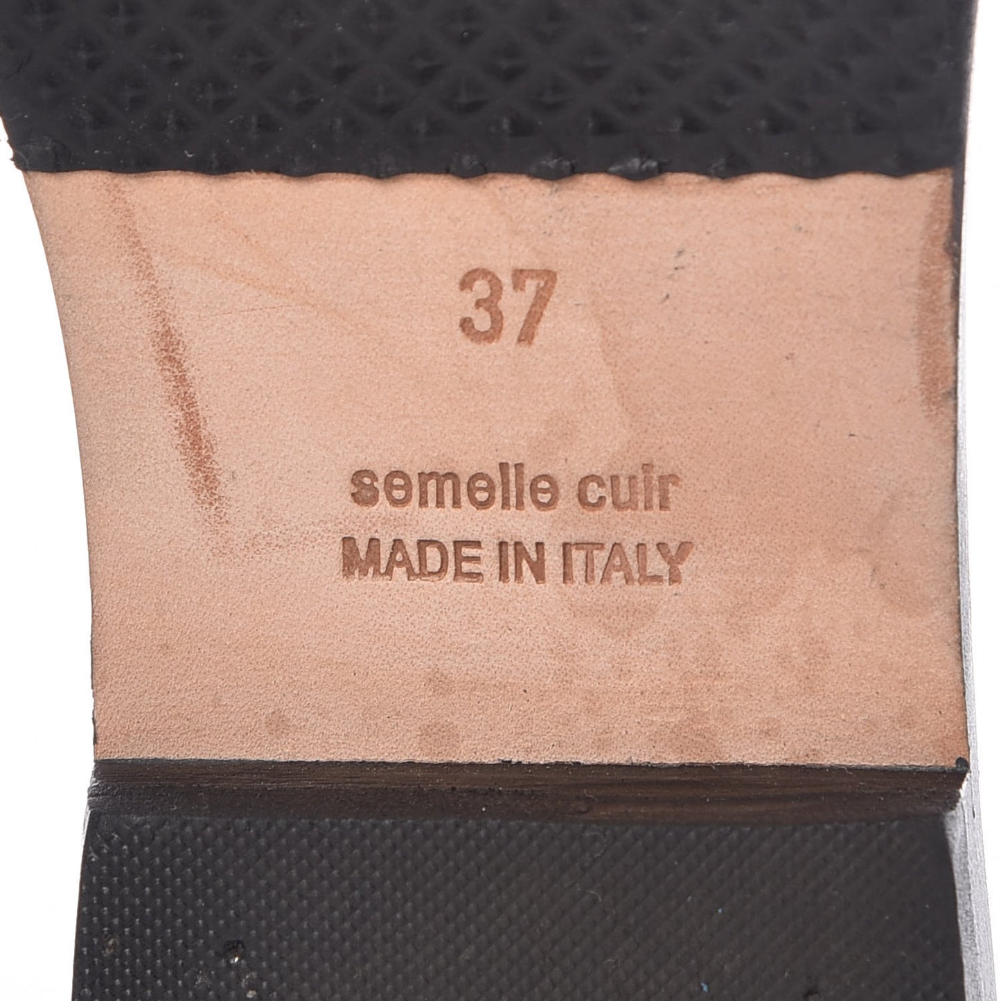 Box Calfskin Oran Sandals 37 Bleu Ardoise Bordeaux