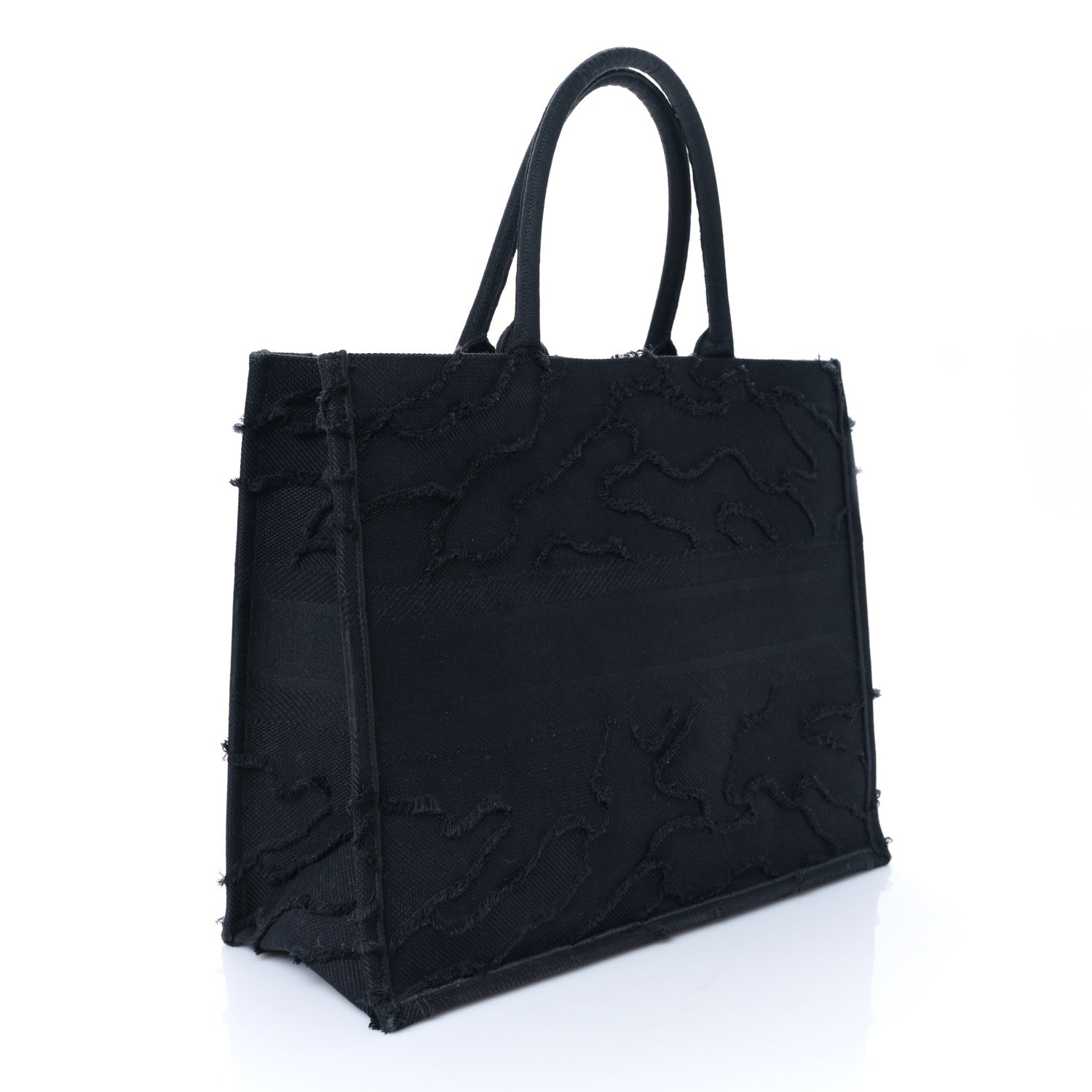 Christian Dior Canvas Embroidered Camouflage Book Tote Blue 3 of 9