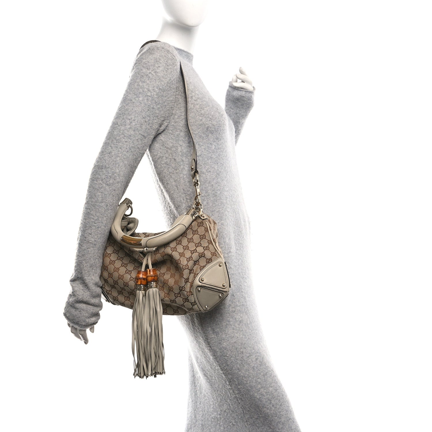 Gucci Monogram Indy Top Handle Hobo Off White 2 of 11