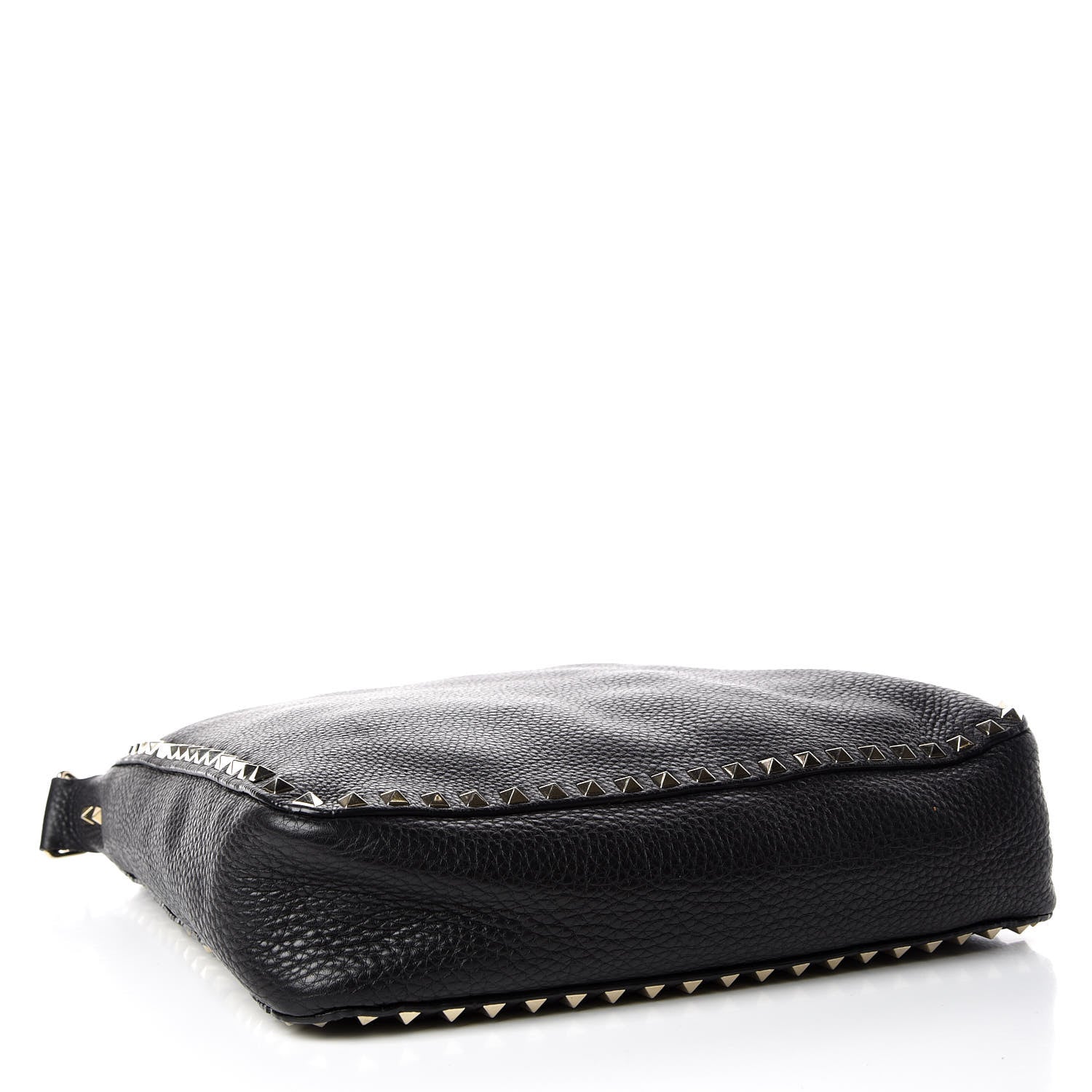 Valentino Garavani Pebbled Calfskin Large Rockstud Flip-Lock Messenger Bag Black 4 of 9