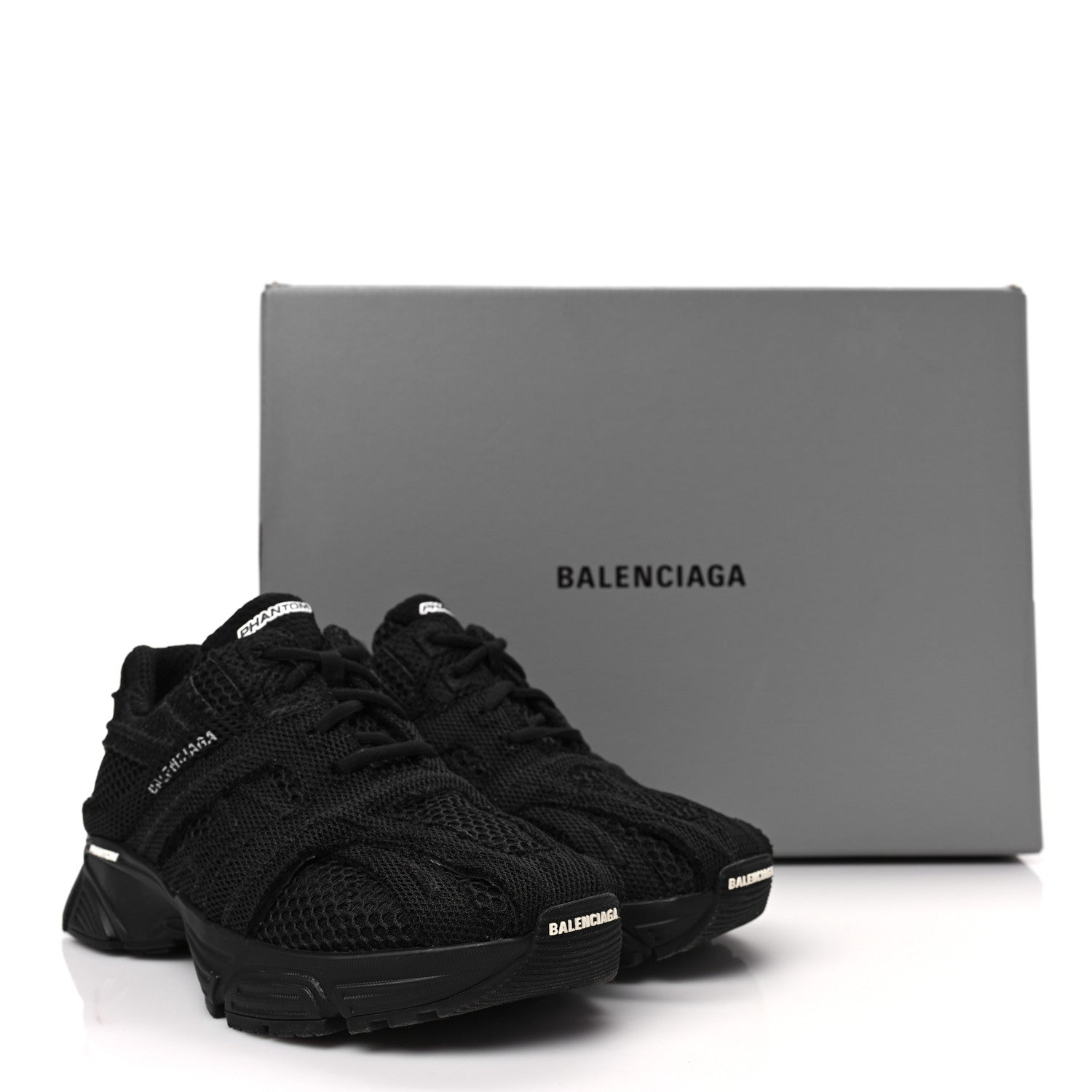 Balenciaga Fabric Mesh Womens Phantom Sneakers 37 Black 9 of 9