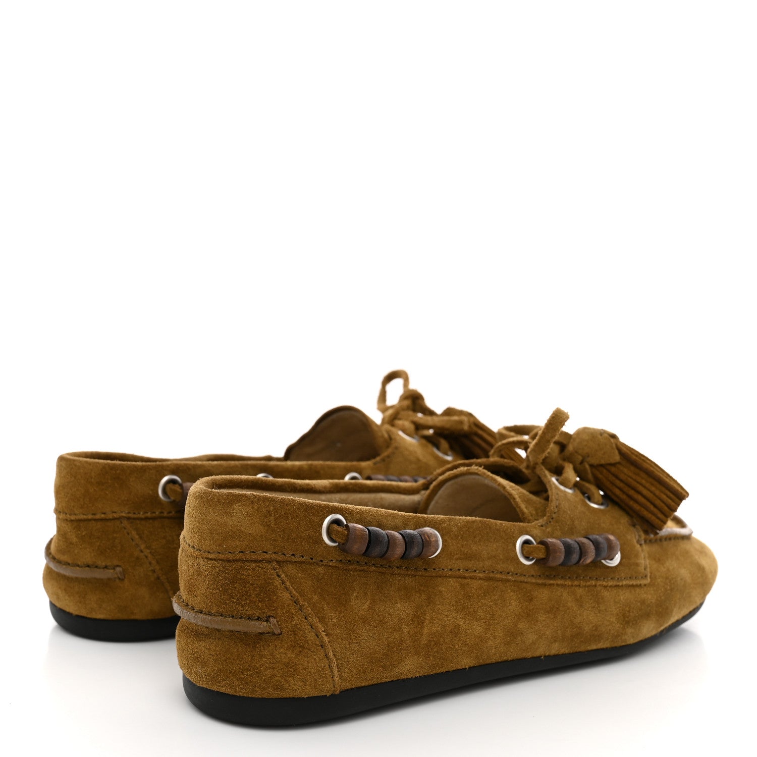 Miu Miu Suede Tassel Loafers 36 Olive Green 5 of 10