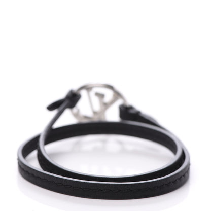 Louis Vuitton Calfskin LV Circle Double Wrap Bracelet Black 2 of 4