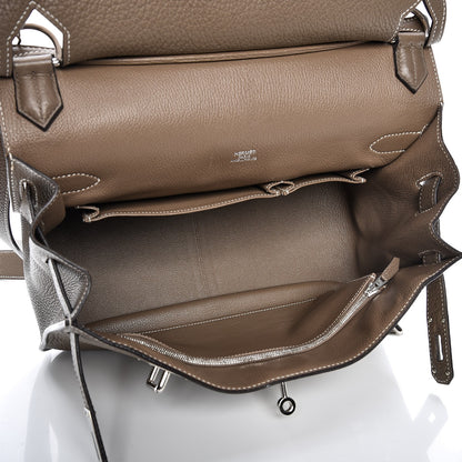 Hermes Taurillon Clemence Jypsiere 34 Etoupe 5 of 12