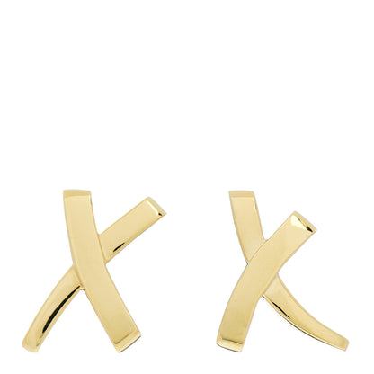 Tiffany 18K Yellow Gold Large Paloma's Graffiti X Earrings 1 of 4