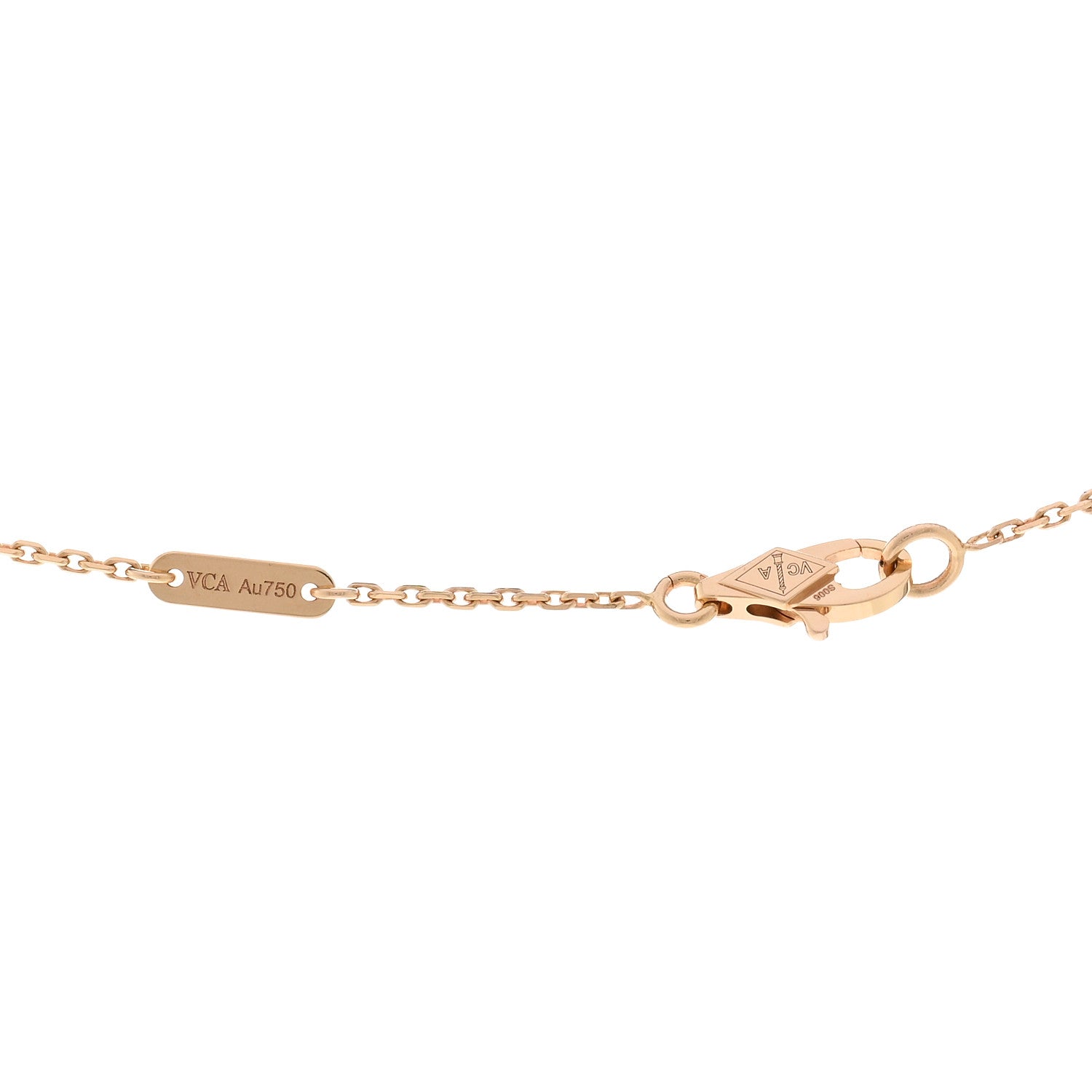 Van Cleef & Arpels 18K Rose Gold Carnelian Sweet Alhambra Pendant Necklace 4 of 5