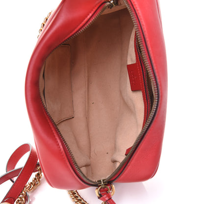 Gucci Calfskin Matelasse Medium GG Marmont Chain Shoulder Bag Hibiscus Red 4 of 4