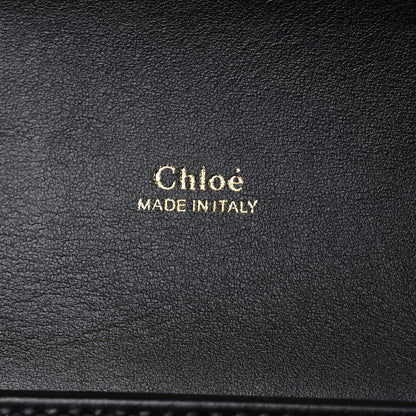 Chloe Metallic Crinkled Lambskin Shiny Calfskin Small Aby Lock Silver Gold 6 of 9