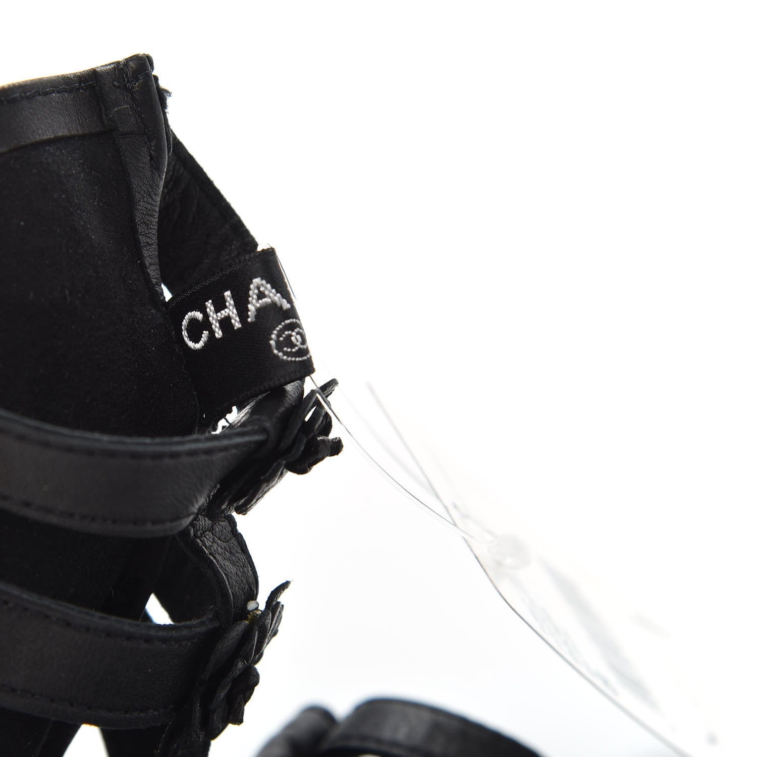 Chanel Lambskin Camellia Fingerless Gloves 8 Black 3 of 5