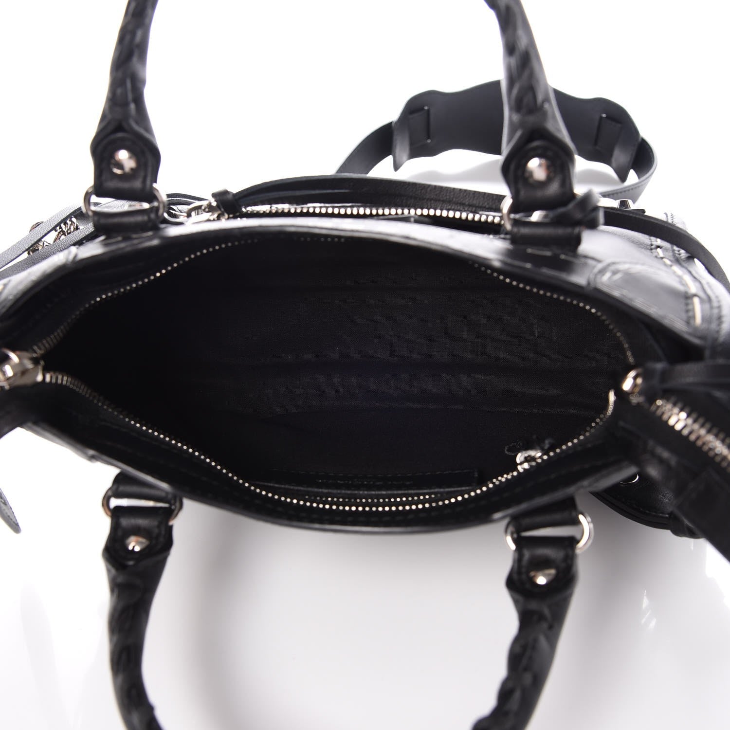 Balenciaga Calfskin Topstitch Classic Silver Hardware Mini City Black 5 of 7